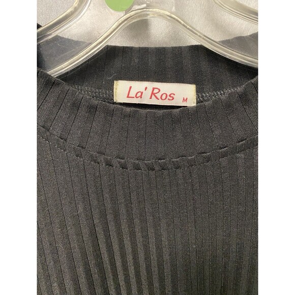 La'Ros Black Puff Sleeve Blouse Size Med - Picture 4 of 9